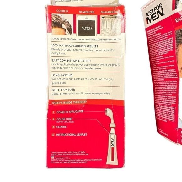 Just for Men Easy Comb-In Color Gray Hair Color with Comb Applicator Dark Brown - Picture 6 of 6